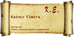 Kaincz Elmira névjegykártya